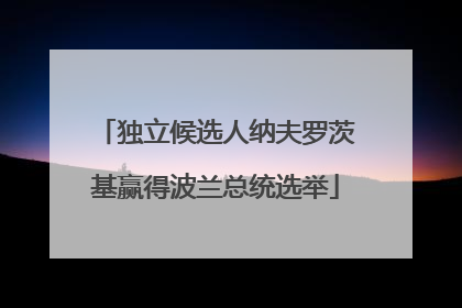 独立候选人纳夫罗茨基赢得波兰总统选举